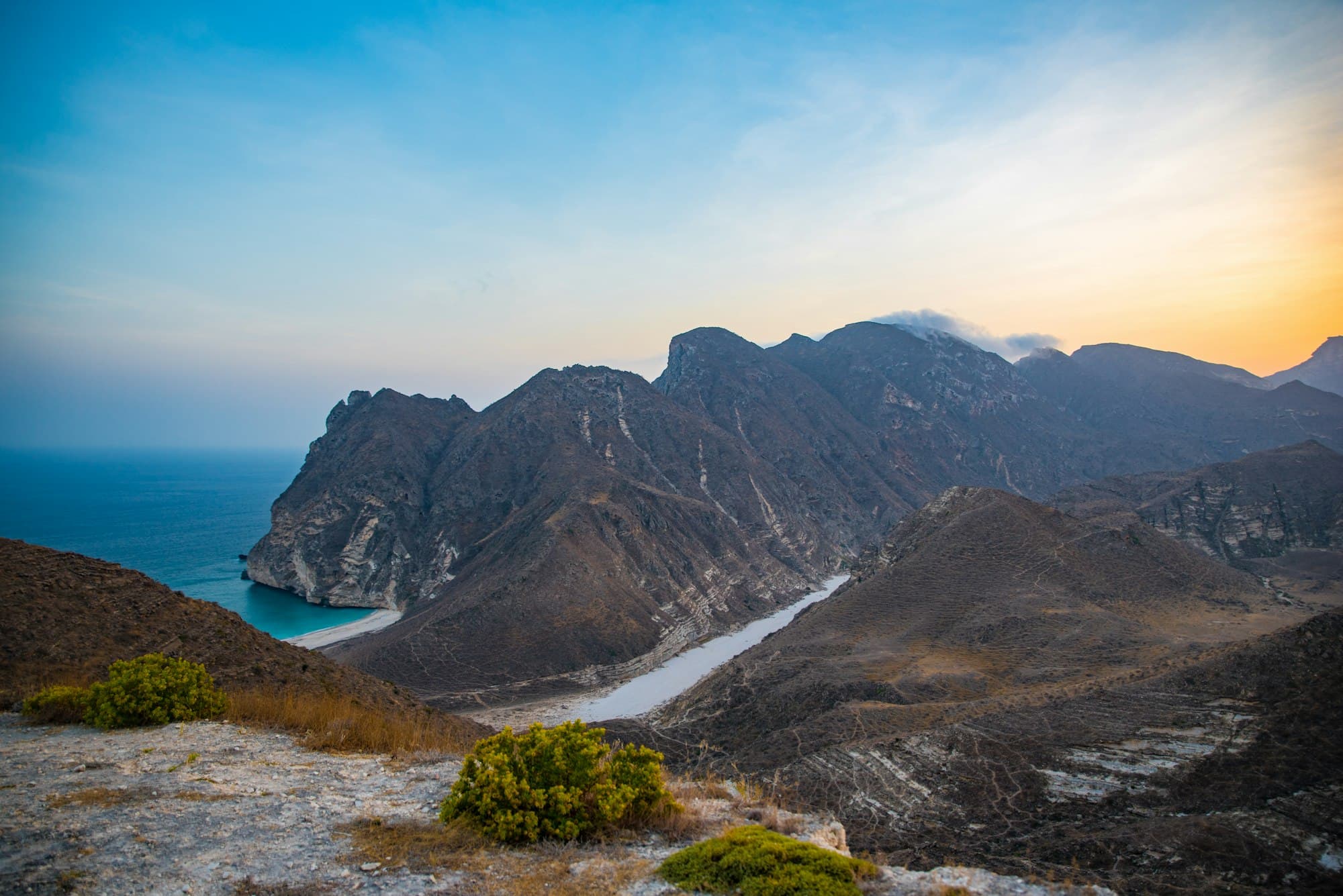 The dramatic Salalah coastline at dusk